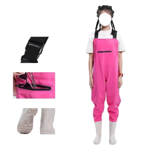 ウェーダー レディース 防水透湿 ポケット 長靴 チェストハイウェーダー 釣り 胴長靴 水仕事 女性用 潮干狩り 掃除 農作業 漁業 田植え 水産業 漁業 鮮魚店 水場仕事 ウェーダー 靴 防水 かわいい おしゃれ 37 (靴サイズ:23.5cm) ピンク