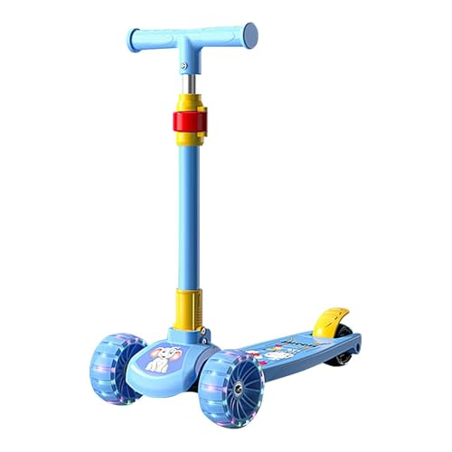 Patinete plegable para niños, patinete de altura ajustable, ligero de 3 ruedas, ruedas flash de poliuretano, patinetes de ciclismo al aire libre de cubierta ancha estable para niños y niñas de 2 a 12