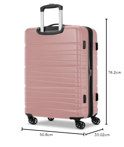 Image of Samsonite Evolve SE Hardside Expandable Spinner Luggage, Rose Gold, Checked-Large Spinner, Evolve Se Hardside Expandable Luggage With Double Spinner Wheels