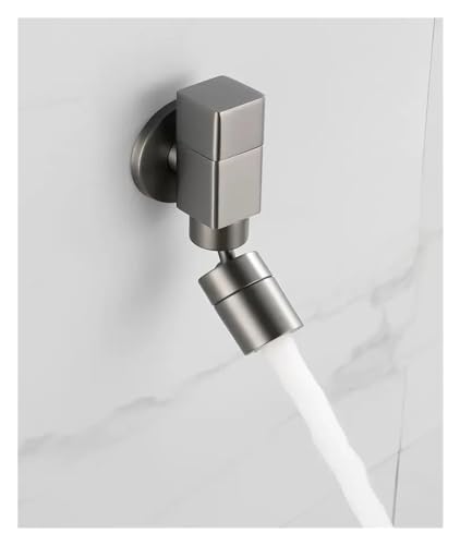 Robinet de lavabo pivotant carré en chrome avec bec orientable mural - 3