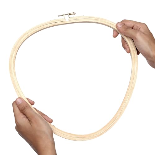 Image of Embroiderymaterial Embroidery Hoop Ring Frame for Cross Stitch Craft Sewing and Embroidery Purpose Triangle Shape(9.87x10 Inch, 1 Pieces)