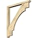 Ekena Millwork BKT0402X36X40MRC06RDF Merced Slat Rough Sawn Bracket w/Offset Brace, Douglas Fir