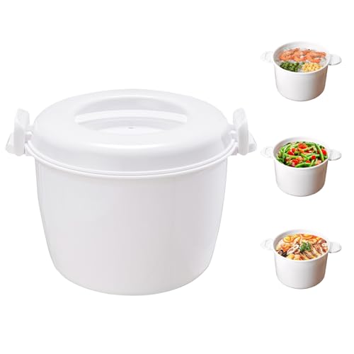 Microwave Rice Cooker - Non-Stick Microwave Steamer, BPA-Free 1.8L or 2.6L Container Perfect for Small Kitchens, Dorms, Singles & Quick Meals (1.8L)