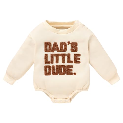 Image of GRNSHTS Newborn Baby Boy Outfit Long Sleeve Oversized Romper Toddler Boy Coming Home Outfit Baby Boy Fall Winter Clothes
