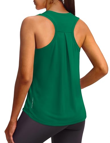 XIEERDUO Women's Summer Activewear Green Top M