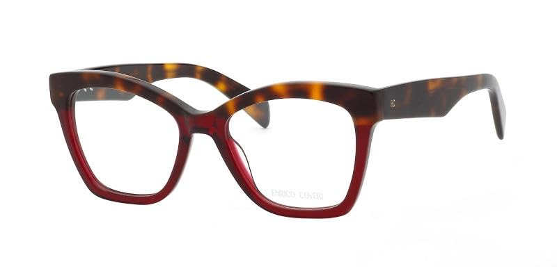 Enrico Coveri Okulary ECV158 dla kobiet, okulary korekcyjne, pasują do wszystkich rodzajów soczewek, Hawana