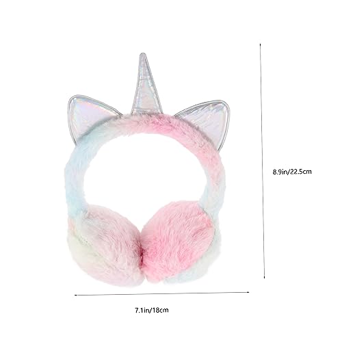 Comfortable Winter Ear Muffs for Boys and Girls Reusable Plush Ear Warmers Adorable Unicorn Design2