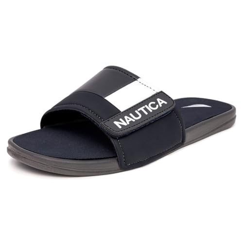 Image of Nautica Men's Athletic Slide Sandal, Adjustable Straps, Comfort Slip-On