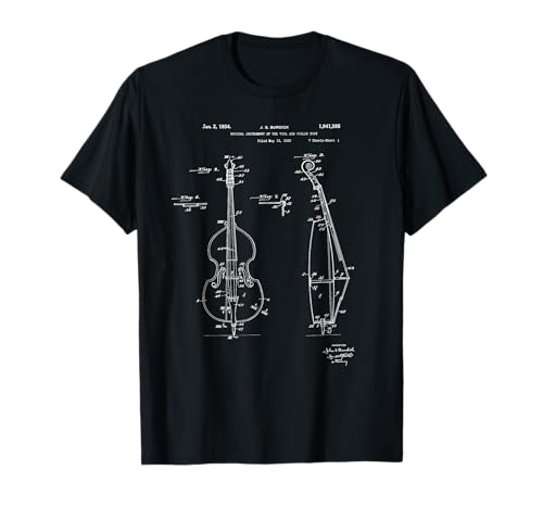 Vintage Patent Print 1934 Double Bass Player T-Shirt T-Shirt