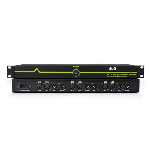 Supresor Profesional de Retroalimentación, Desplazador de Frecuencia para Micrófono KTV 6 entradas/6 salidas, 12 niveles de fidelidad de sonido, deslizador de frecuencia para micrófono con efecto anti-aullido miniatura 1