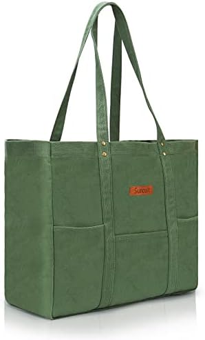 Surcult large Tote Bags for Women，16oz Cotton Canvas Tote Bag,Teacher Tote Bag with Big Capacity for Travel,Beach,work,Holidays