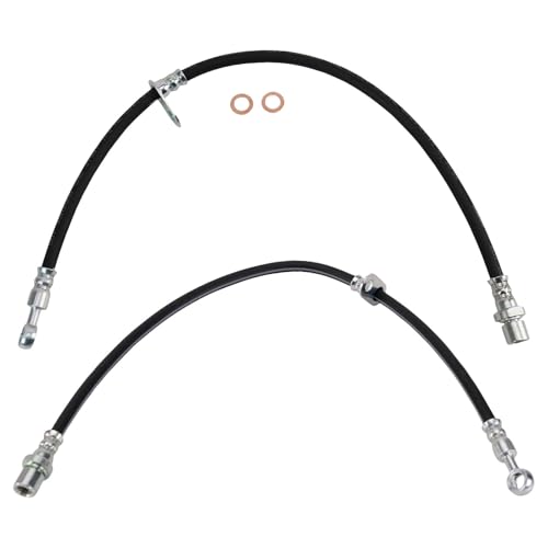 TRQ Front Brake Hose Set Compatible with 2003-2006 Subaru Baja 2003-2008 Forester 1999-2001 Legacy 2000-2009 Outback