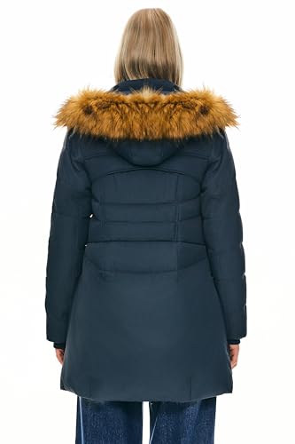 Orolay Women's Winter Down Jacket with Faux Fur Trim Hood2