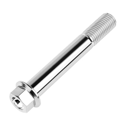 Image of Titanium Bolt M12 30 35 40 45 50 55 60 65 70 75 80 85 90mm Hex Small Flange Head for Motorcycle Car Modification Pack of 4 (M12x80mm Pitch 1.5, Silver)