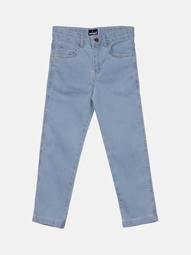 Image of KiddoPanti Boys Full Length Stretchable Straight Fit Washed Denim Jeans