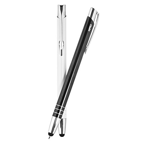 WPRO Toccara | 2-er Set | Kugelschreiber & Eingabe-Stift 2in1 | Smartphone & Tablet | dünne 3D Touch-Screen Stylus-Pen Spitze | Touchpen | Mix