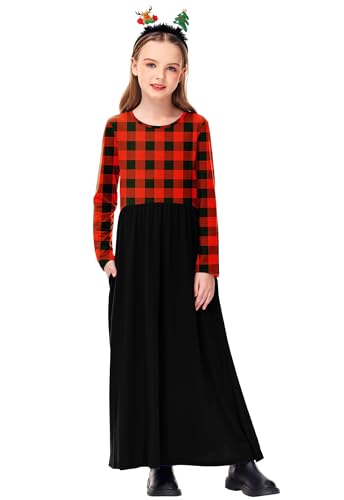 Image of Deerose Girls Maxi Dress Short Sleeve Casual Long Dresses with Pockets 5-14 Years