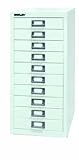 BISLEY MultiDrawer, 29er Serie, DIN A4, 10 Schubladen, Metall, 696 Verkehrsweiß, 38 x 27.9 x 59 cm