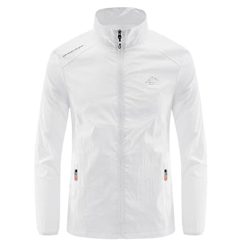 Men Sun Jacket UPF 50+ Hoodie Full Zip UV Protection Long Sleeve Shirts SPF Cooling Lightweight Thin Athletic Jackets