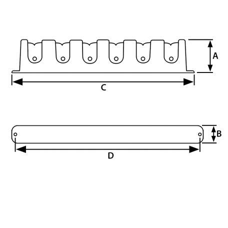 White Water 5014949A Marine Vertical Rod Rack, Holds 6 Rods, FOr Fishing, Boat, Yacht, Camping, RV, Storage