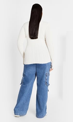 Image of City Chic Women's Plus Size Crinkle Knit Sweater