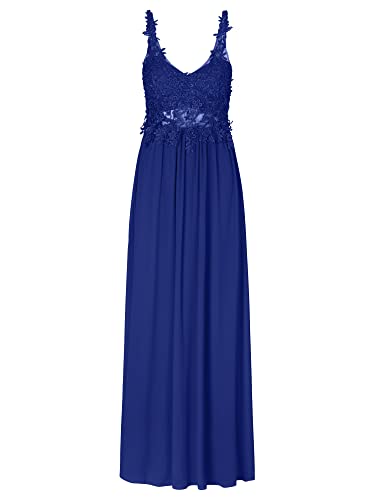APART Abendkleid aus Chiffon, Spitze und Mesh, dunkelblau, L