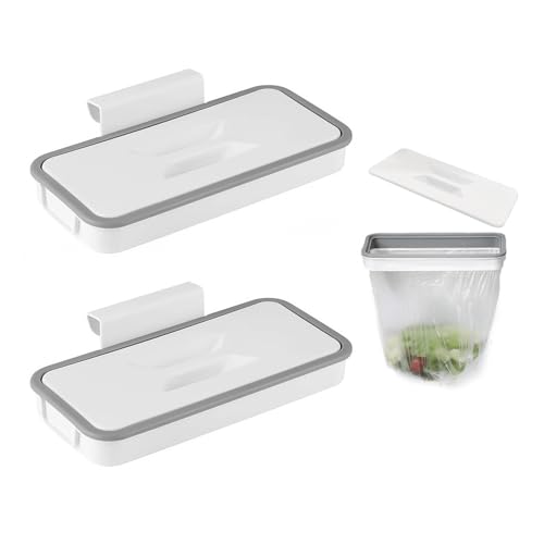 ZBHDEYG 2 soportes para bolsas de basura, accesorios de camping, cubo de basura colgante, cubo de basura plegable, accesorios de cocina, accesorios con cremallera para camping, cubo de basura portátil