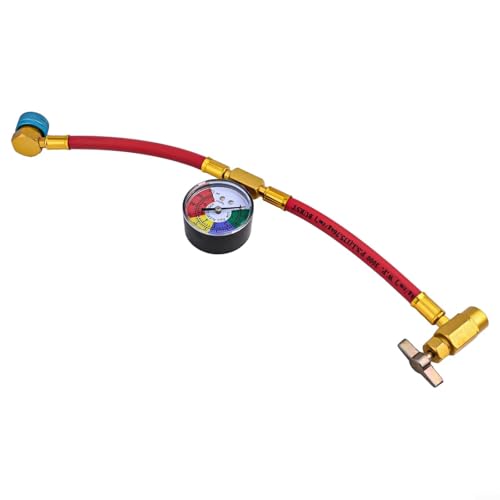 Automotive R1234YF AC Recharge Hose Kit with Gauge and 1/2 LH Can Opener for Car Air Conditioning System