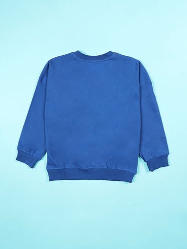 Image of KiddoPanti Boys Solid Round Neck Full Sleeve Fleece Sweatshirt | 60% Cotton 40% Polyester | Soft Warm Winter Pullover | Ribbed Cuffs & Hem | Casual Winter Sweatshirt for Kids