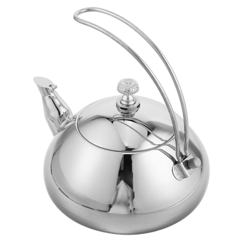 GLEAVI ステンレス製 ティーポット 快適グリップ人間工学ハンドル付き 細密メッシュフィルター内蔵 電磁調理器対応 家用レトロ茶器