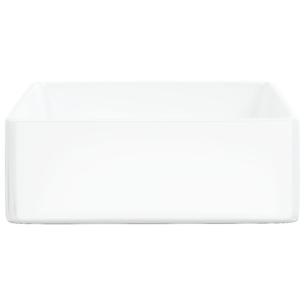 ShGaxin Lavabo Cuadrado de cerámica Blanco 37x37x13 cm, Fregadero, Lavabo Baño, Lavamanos Baño, Lavatorio Casa De Banho, Mueble Lavabo sobre Encimera
