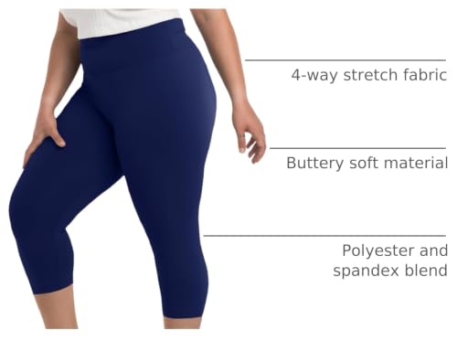 Image of SINOPHANT Plus Size Leggings for Women, High Waisted Tummy Control Buttery Super Soft Black Yoga Pants for Workout Running