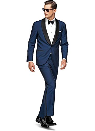 Costume smoking pour hommes avec veste col châle à un bouton et pantalon élégant
