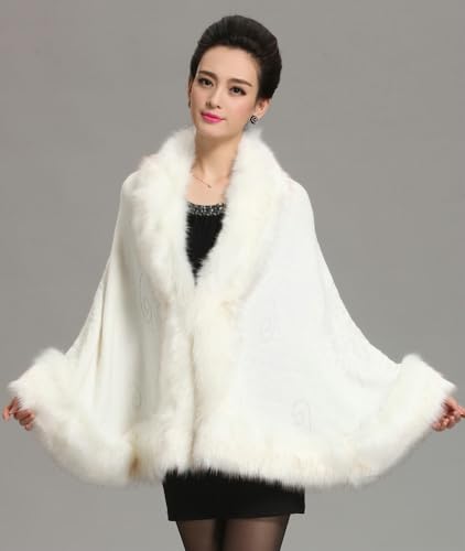 Bridal Faux Fur Shawl for Women Casual Black Shawl Wrap Stole Winter Luxury Fur Cape for Wedding Evening Party2