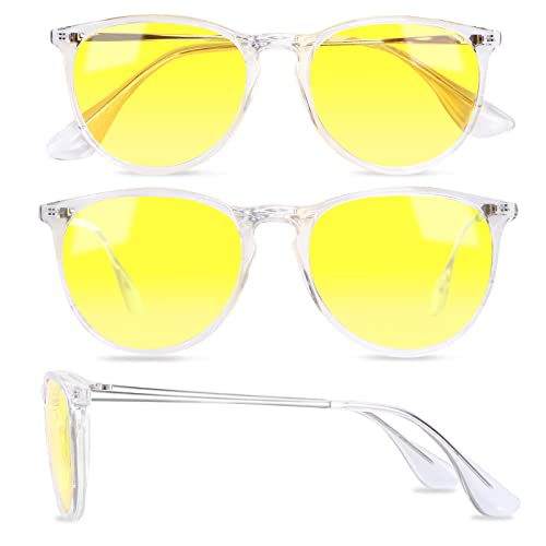 Image of HAOLOTA Night Vision Glasses for Driving Anti Glare, Polarized Nighttime Safety Glasses for Women Men UV400 Protection