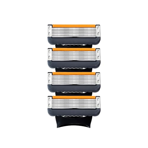 Classical Style Five Layer Black Color Razor Blades Shaver Heads Stainless Steel Blades Suit For All Fusion 5 Razor(4 black)