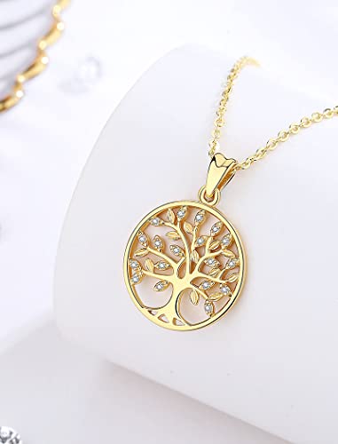 AEONSLOVE Tree of Life Necklace 925 Sterling Silver, Family Tree of Life Pendants Jewelry Gifts for Women Wife Mother, 18 Inch Chain3