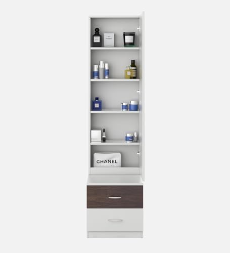 Image of Peter Dressing Table with Storage Engineered Wood | Frosty White Matte Finish | Water-Resistant, Termite & Scratch-Proof | 3-Year Warranty