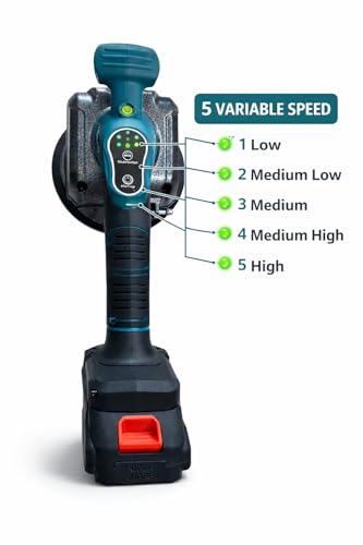 Image of KAITO Cordless Tile Vibrator Leveling Machine | 21 V Li-ion Dual-Battery | 5-Speed Adjustable | Strong Suction-Cup Tile Lifter | Handheld Tile Installation Tool for Floor & Wall Tiles