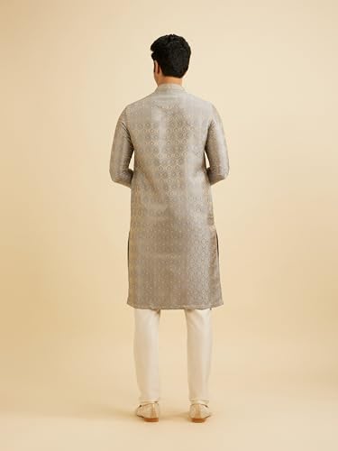 Image of Manyavar Men's Brocade Self Design Kurta Set (2pcs)