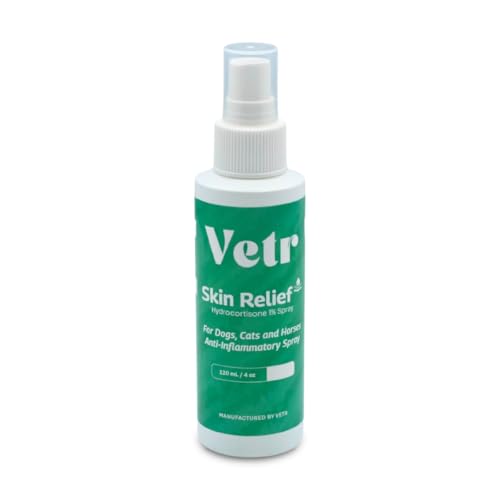 vetr Skin Relief Hydrocortisone Spray for Dogs - Topical Support for Itchy Skin and Hot Spots - 4 oz (120mL) - Vet-Formulated in USA
