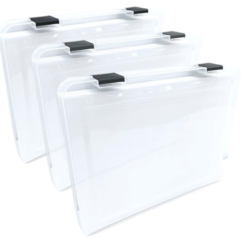A4 アタッシュケース 3個セット 透明 クリア ファイルケース 書類入れ サイズ 307mm 235mm 43mm