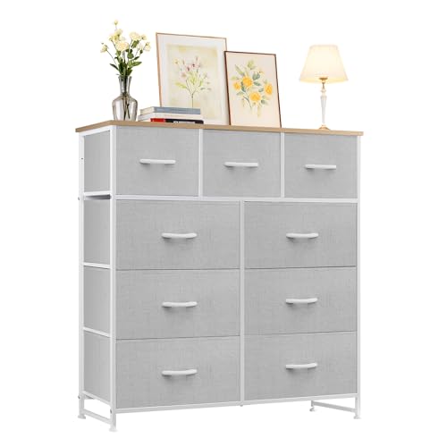 Accver Dresser with 9 Drawers for Bedroom, Fabric Clothes Cabinet