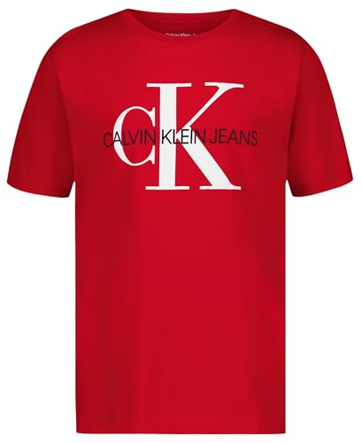 Consejos para Comprar Playera para Niño , listamos los 10 mejores. 50 Calvin Klein Playera clásica de Cuello Redondo con Logotipo de CK para niño, Rojo (Racing Red), 8