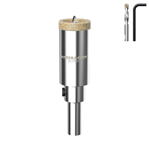 Image of MOLLOM 11 /16 inch (18mm) Diamond Hole Saw with 2 Pilot Drill Bit | Tile Hole Saw Smooth Cutting Porcelain Tiles,Ceramic,Marble,Granite