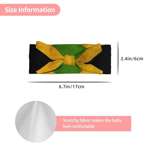 Old Jamaican Flag Printing Baby Bow Headband - Delicate Hair Accessories for Newborns, Infants, Toddlers - Skin-friendly Hairband3