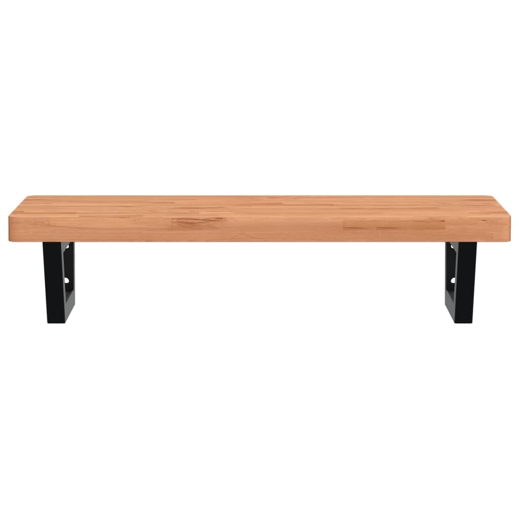 Piano lavabo 80 x 40 cm, in legno di faggio massiccio, set di