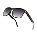 ANDOILT Polarized Sunglasses for Men Women Trendy Vintage Retro Fashion Square Sun Glasses Black Frame Gray Lens