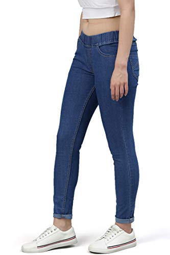 ADBUCKS Women's Slim Fit Mid Rise Jeggings -, Skinny, Wide Leg Jean, Elasticated