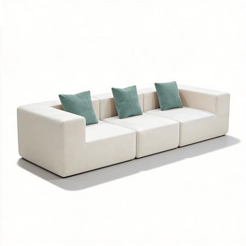 Coco Living Canapé Salon Design compressé Pure 3 Places (Blanc Sauge)